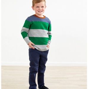 Hanna Andersson Navy Blue Drawstring Kickstart Slim Pants In Stretch Twill